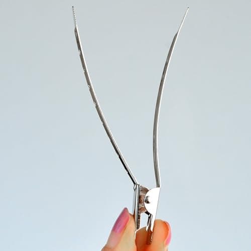 24 Packs Duck Bill Clips, Bantoye 3.5 Inches Rustproof Metal Alligator Curl Clips with Holes for Hair Styling, Hair Coloring, Silver thumbnail 5