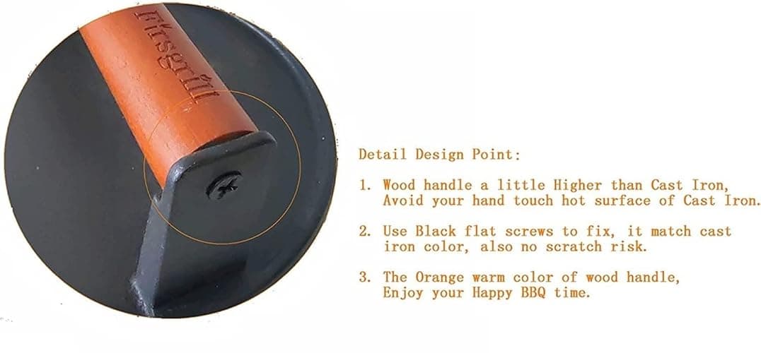 Firsgrill Burger Press 7.08" Round & 8.3”X4.3”Rectangle Heavy-Duty Cast Iron Smash Meat Steak With Wood Handle for Blackstone Camp chef Pitboss Weber Treager Griddle Grills (Round & Rectangle) thumbnail 5