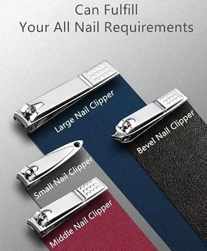 BesPick 19 Pieces Fingernail and Toenail Professional Manicure Pedicure Nail Clipper Set Stainless Steel Nail Cutter Scissors Grooming Kit with Luxurious Travel Case (Gray) thumbnail 4