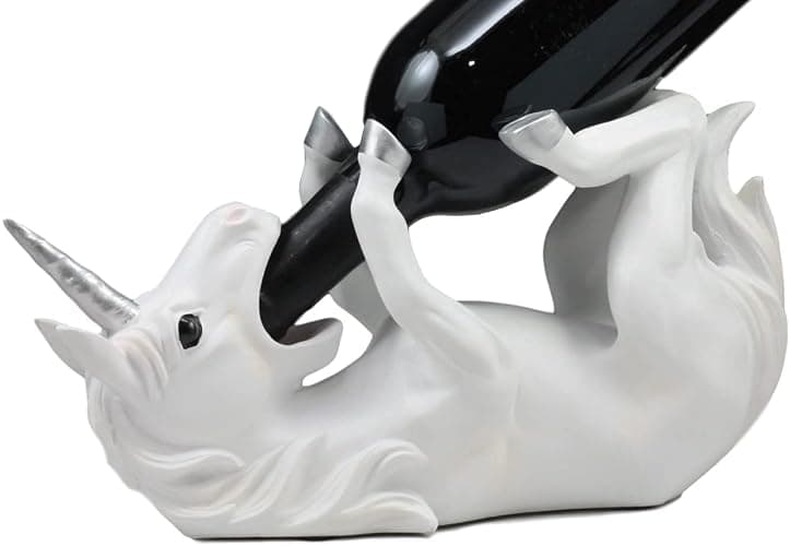 Ebros Wine of Sacred Purity Unicorn Wine Holder Figurine Kitchen Decoration Mystical Unicorn Glade Statue - Image 1