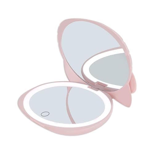 Impressions Vanity Hello Kitty Kawaii Compact Mirror with Touch Sensor Switch for Adjustable Brightness, Lighted Makeup Mirror with LED Lights and 2X Magnifying Mirror (Matte Pink) thumbnail 3