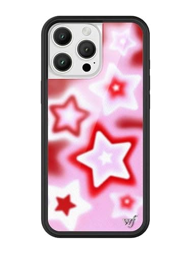 Wildflower Cases - Red Dream Star, Compatible with Apple iPhone 16 Pro Max | Red Pink White Space Aesthetic Cute Trendy - Protective Black Bumper, 4ft Drop Test Certified, Women Owned Small Business - Image 1