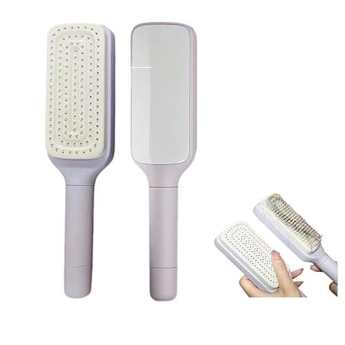 Self Cleaning Hair Brushes, Easy Clean Hair Brush with Retractable Bristles, Anti Static Massage Comb Brush for Effortless Hair Removal and Cleaning - Image 1