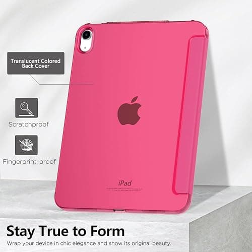 MoKo for iPad (A16) 11th Generation Case 11 Inch 2025, iPad 10th Generation Case 10.9 Inch 2022, Slim Stand Hard PC Translucent Back Shell Smart Cover, Support Touch ID, Auto Wake/Sleep, Persian Pink thumbnail 6