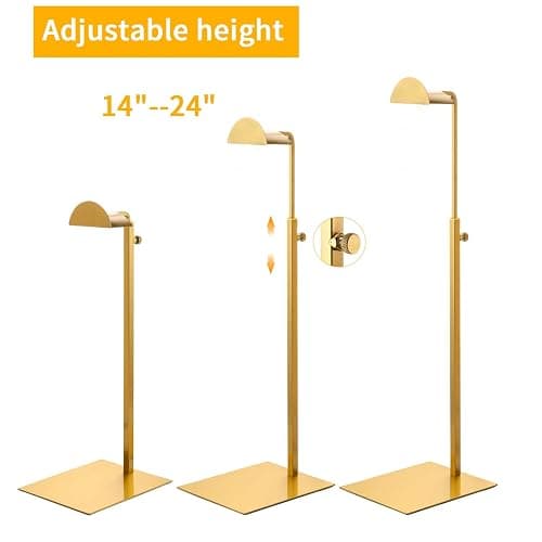 KDYZS+ Purse Display Stands, 3 Pack Gold Purse Display Rack Stainless Steel Handbag Display Stand Adjustable Height Bag Stand Holder Anti-fingerprint Hanger Rack for Retail Boutiques Commercial Store thumbnail 4