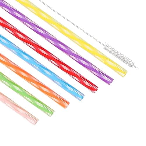 Honest ECO Reusable Stirrer Straws with Cleaner Brush Short Assorted color Plastic Pipes fit for Milk & Juice & Coffee & Smoothies & Cocktail & Kids Straws Kit (24Count-7.5in) thumbnail 4