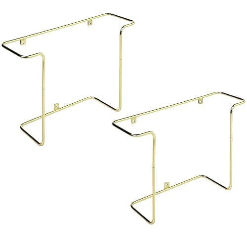 MyGift Modern Metal Wire Wall Mounted Vinyl Records Storage Racks, Hanging LP Record Holders, Floating Album Cover Display Shelves, Set of 2 (Brass-2 Pcs) - Brass-2 Pcs thumbnail 6
