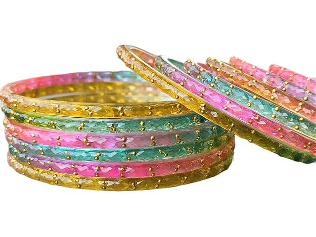 JD'Z COLLECTION Plain and Glossy Finished Raindrop Glass Bangles Set for Women | Traditional Ethnic Chudi for Wedding, Party & Regular- Set of 12 Pcs | Multiple Colours | Wedding Jewelry Bangles for Women thumbnail 3