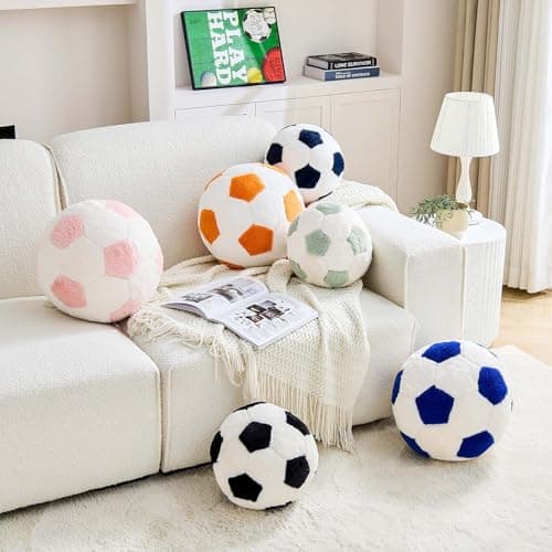 XVTRU World Cup Soccer Pillow Football Ball Throw Pillow Aesthetic Home Decor Soccer Plush Pillows Round Soccer Ball Decorative Pillow Soft Soccer Ball for Inside House Decor thumbnail 4