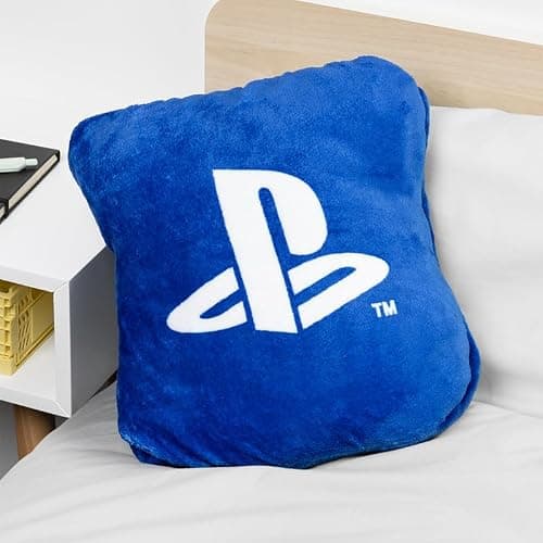 Paladone PlayStation 2-in-1 Cushion Blanket - Officially Licensed Travel Blanket, Foldable Soft Fluffy Throw, Compact Design for Gaming Room or Bedroom Decor thumbnail 2