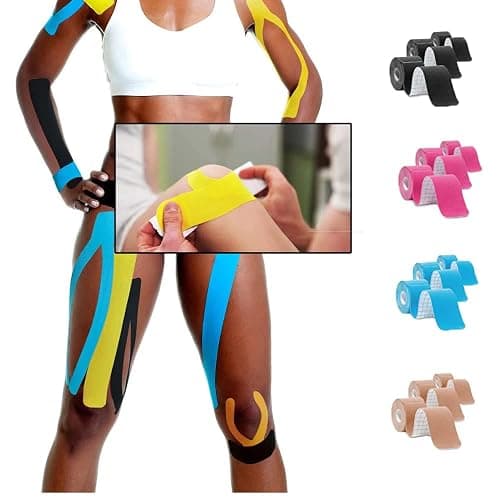 Kinesiology Tape Precut (3 Rolls,60 Precut Strips) Waterproof Sports & Athletic tape for Athletes - Therapeutic Physio Elastic Sports Tape Pain Relief Adhesive for Muscles Shin Splints Ankle Neck Knee & Shoulder 5m(Pink) thumbnail 6