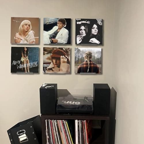 WPESI Vinyl Record Shelf Wall Mount 8Pack,7 Inch Acrylic Record Shelf,Record Wall Display, Vinyl Record Holder CD Rack,8 Pack(Clear) thumbnail 6