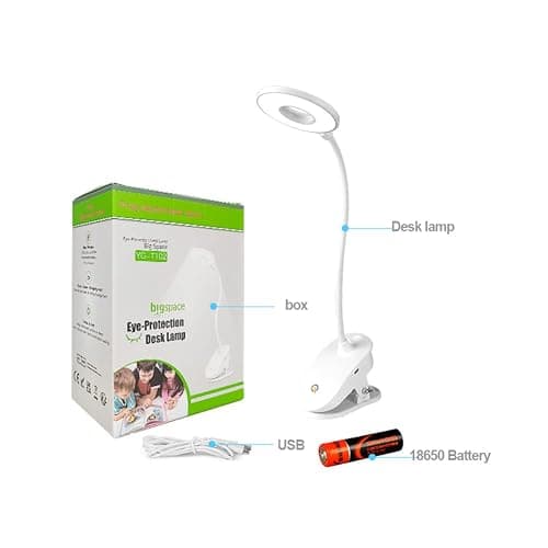 Lampe de lecture à clipser alimentée par piles pour lit, avec 3 niveaux de luminosité, rechargeable par USB thumbnail 10