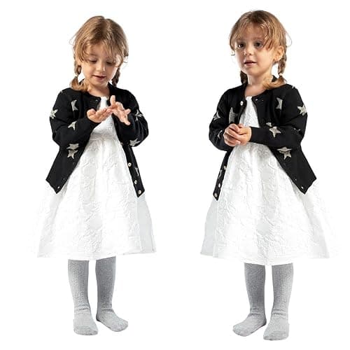 Girls Tights Toddler Cable Knit Cotton Footed Seamless Dance Ballet Baby Girls' Leggings 3/4 Pack thumbnail 6