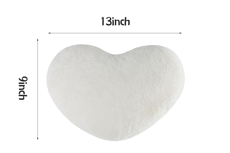 2PCS Heart Throw Pillows Room Decor Home Decor Bedroom Decor,White 9"*13" | Decorative Pillows Living Room Decor Office Decor Outdoor Couch Pillows Bed Cute Throw Pillows for Couch Car Valentine Gifts thumbnail 2