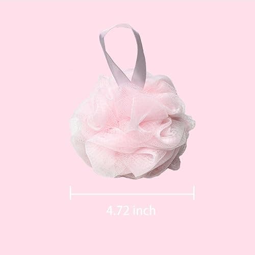 SEVENHEAD Bath Sponge Shower Loofahs,Pink, 50g/Piece, Mesh Pouf Bath Scrunchies Body Wash Puff(Set of 4) thumbnail 3