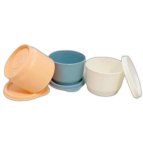 Tupperware SET (3) Kühlschrank Uno 120 ml bunt orange weiß blau Dose Vorrat Frischhaltedose Julchen thumbnail 5