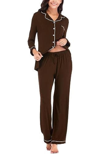 Aamikast Women's Pajama Sets Long Sleeve Button Down Sleepwear Nightwear Soft Pjs Lounge Sets thumbnail 4
