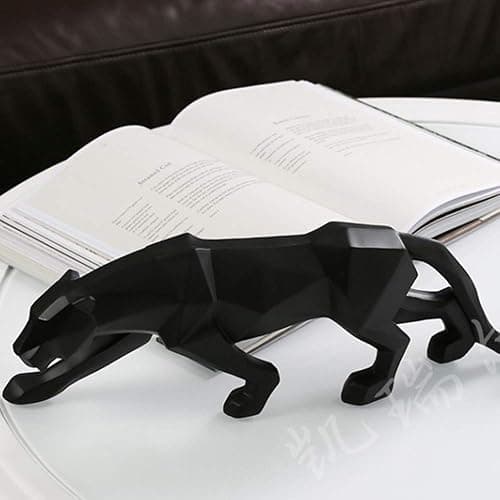 ASNOMY Nordic Modern Polyresin Cheetah Figurine Home Decor, Originality Home Decoration Furnishing Animal Ornament Resin, Resin Statues Home Decor Ornament Figures, Black thumbnail 4