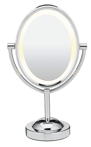 Conair Lighted Makeup Mirror, LED Vanity Mirror, 1X/7X Magnifying Mirror, Double Sided, Corded in Polished Chrome - Image 1