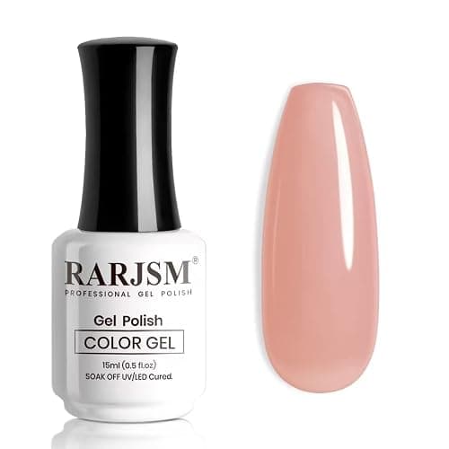 RARJSM Gel Nail Polish Jelly Pink Translucent Sheer Nude Colors Neutral Skin Tone Gel Polish Milky Clear Ice Pink 15ml Single Bottle Soak off UV LED Cured at Home Salon DIY French Manicure Nails Art - Baby Pink - Image 1