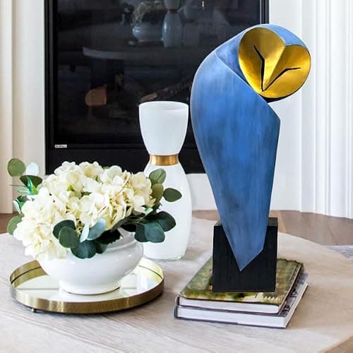 YHHRESINHOME Mid-Century Modern 15 Inch Resin Owl Sculpture - Handmade Vintage Home Decor Statue for Bookshelves, Office Desk, Mantel & Collector Display thumbnail 6