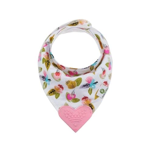 Pickle & Olive Baby Bandana Teething Bibs with Attached Teether- Set of 4 - Floral thumbnail 8