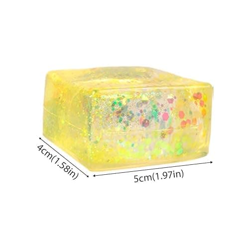 1Pcs Glitter Ice Cube Squishies,Soft Stress Relief Ice Cube for Adults & Teens,Colorful Sugar Stress Balls Sensory Squeezes Gift for Office Desk Party Favors thumbnail 3