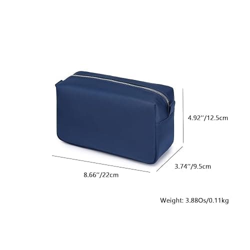 YONBEN Organizer Bag Lightweight Cosmetic Bag with Ring Clasp Perfect Travel Makeup Bag for Women nylon Stand Up Design (Navy Blue/Nylon) thumbnail 2