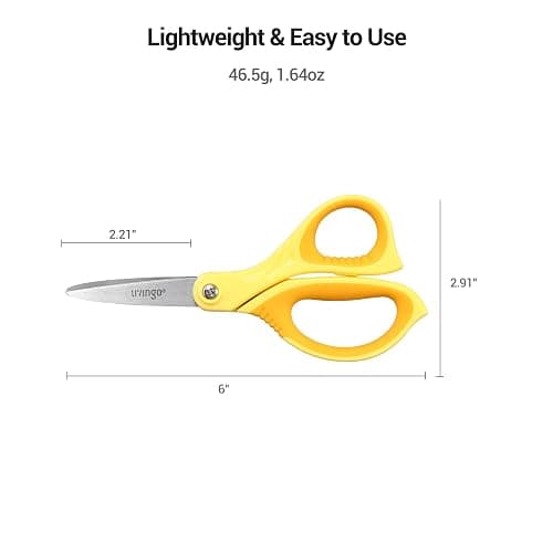 LIVINGO 6” Kids Scissors for School - Pointed Tip Student Scissors for Children Comfortable Grip Craft Cutting Paper, Ages 8-11 thumbnail 3