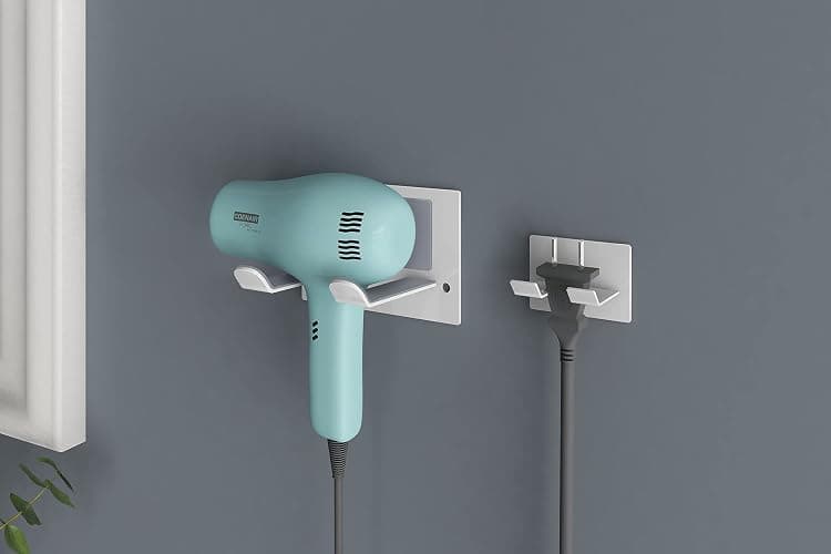 XIGOO Self Adhesive Hair Dryer Holder Wall Mounted - Adhesive Bathroom Hair Blow Dryer Rack Organizer Compatible with Supersonic Hair Dryers (White) thumbnail 5