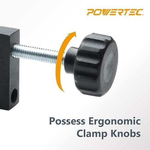 POWERTEC Universal Fence Clamps for Woodworking, Compatible with Table Saw, Miter Saw, Router Table, Drill Press Table, Clamping Square, Woodworking Clamps with 3/8" Rod - 2PCs (71004V) thumbnail 3