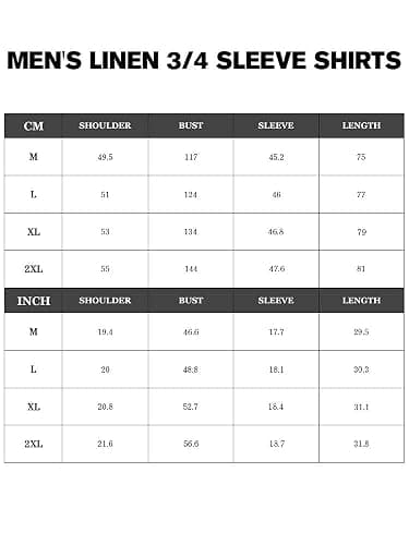 Ryannology Mens Linen Shirts Casual Cotton 3/4 Sleeve Regular-Fit Henley T-Shirt Summer Lightweight Beach Yoga Tops thumbnail 5