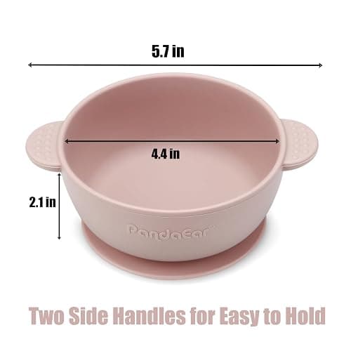 PandaEar 3 Pack Baby Bowls with Suction| Stay Put Silicone Food Bowl for Babies Kids Toddlers Infants| Food Grade Soft Safe BPA-Free Silicone (Pink) thumbnail 3