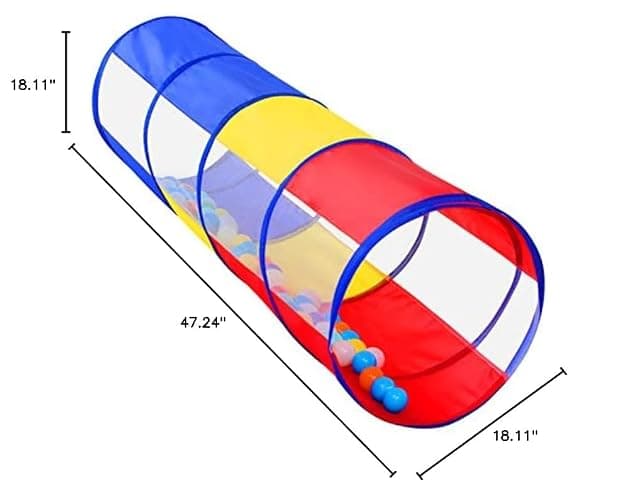 Kids Play Tunnel for Toddlers, Pop Up Crawl Through Tunnel Play Tent for Baby Infant Children or Dog with 2 Mesh Sides, Kids Tunnel Toys or Gift Indoor & Outdoor (Colorful Crawling Tunnel) thumbnail 2