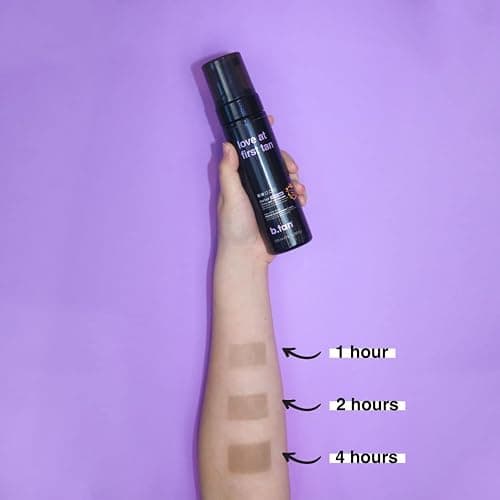 b.tan Violet Self Tanner Kit | Fall In Love at First Tan Bundle - Dark Tanning Mousse w Mitt Applicator, 1 Hour Express Foam, Best Bronzing Glow, No Orange Tones or Fake Tan Smell, Vegan, 6.7 Fl Oz thumbnail 5