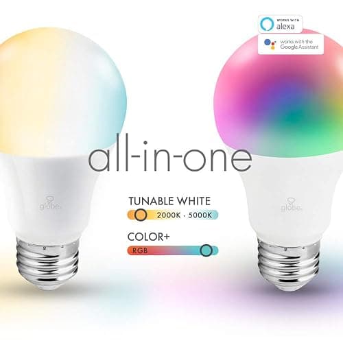 Globe Electric Wi-Fi Smart 10 Watt (60W Equivalent) Multicolor Changing RGB Tunable White Dimmable Frosted Led Light Bulb, No Hub Required, Voice Activated, 2000K - 5000K, A19 Shape, E26 Base 34202 thumbnail 4