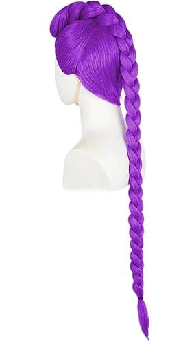 Topcosplay 24 inch Girls Long Purple Braid Cosplay Wig Halloween Party Costume Wig thumbnail 5