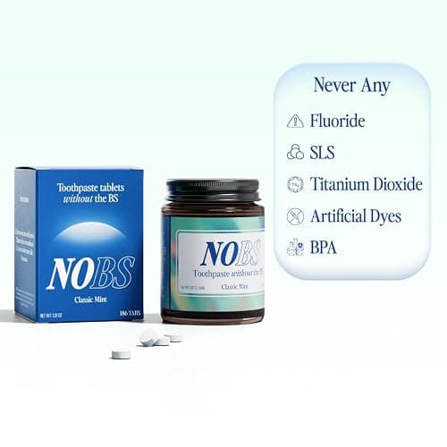 NOBS (No Bad Stuff) Toothpaste Tablets - Nano Hydroxyapatite, Fluoride & Plastic Free, Eco & Travel Friendly - Remineralize with NHA (3 Month) thumbnail 4