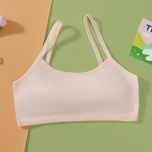 Herepai Big Girls' Adjustable Training Bra Cotton Bras Wireless Light Padded 10-16 Years thumbnail 6
