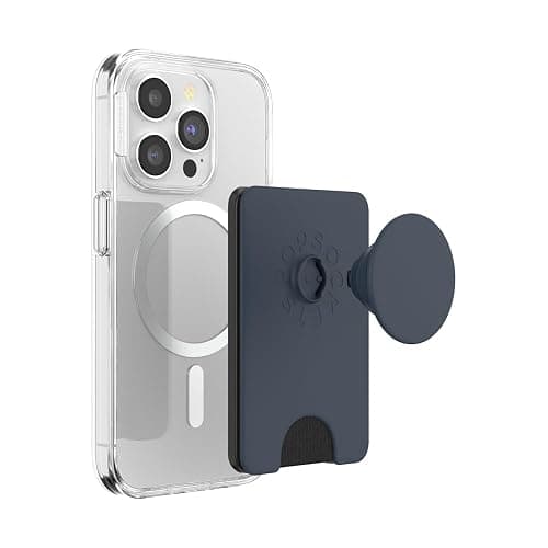 PopSockets Phone Wallet with Expanding Grip and Adapter Ring for MagSafe, Phone Card Holder, Wireless Charging Compatible, Wallet Compatible with MagSafe - Navy Blue thumbnail 5