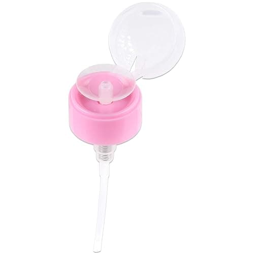 10oz Pink Push Down Pump Dispenser Empty Refillerble Bottle with Flip Top Cap - for Nail Polish, Travel, Cosmetics Packaging thumbnail 5