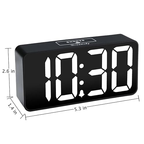 DreamSky Small Digital Alarm Clock for Bederoom, Large Big Numbers Display with Dimmer for Living Room, Electric Bedside Desk Clock with USB Charging Port, Adjustable Volume, USB-C Adapter Powered thumbnail 3