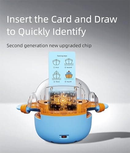 Drawing Robot for Kids - Includes 100 Word Cards and Drawing Pen, Montessori Educational Toys, Interactive Learning Robot for 3 4 5 6 7 8 9 10 Years Old for Boys and (Blue) thumbnail 6