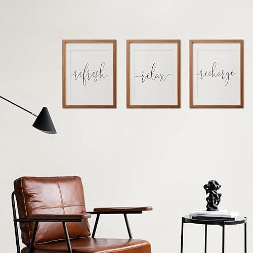 ETVISO Refresh Relax Recharge Wall Art Decor Set of 3, Bathroom Wall Decor Spa Decoration, Yoga Wall Art Prints, Minimalist Modern Prints, 8x10 (Unframed) thumbnail 2