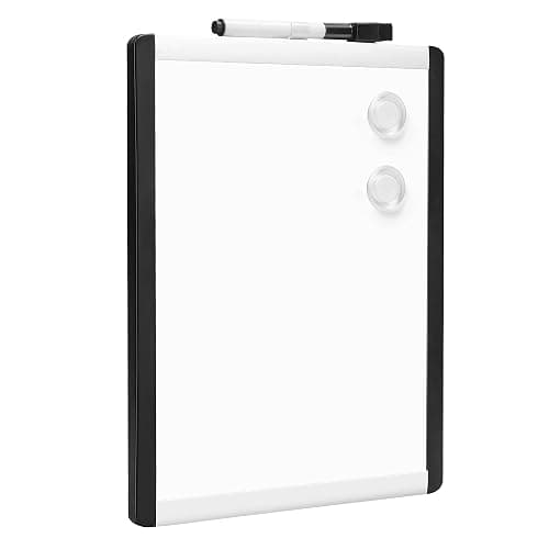 Amazon Basics Small Dry Erase Whiteboard, Magnetic Whiteboard with Marker and Magnets, 8.5" x 11", Plastic/Aluminum Frame - Image 1