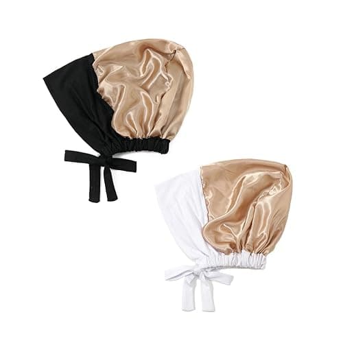 Hophor Women Under Scarf Hat Hijab Undercap Islamic Muslim Under Scarf Hijab Cap with Tie-Back Closure thumbnail 6