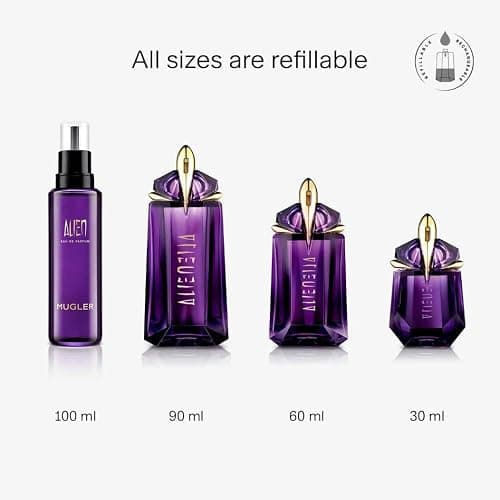Mugler Alien Eau de Parfum, Refillable Womens Perfume, Iconic Woody Floral Fragrance with Sensual Jasmine Sambac, Cashmeran Wood, Enveloping White Amber, (Full Size, Refill or Gift set) thumbnail 5