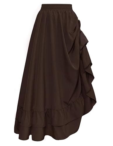 Scarlet Darkness Maxi Skirts for Women Renaissance Skirt Long Flowy Layered Medieval Skirt - Image 1