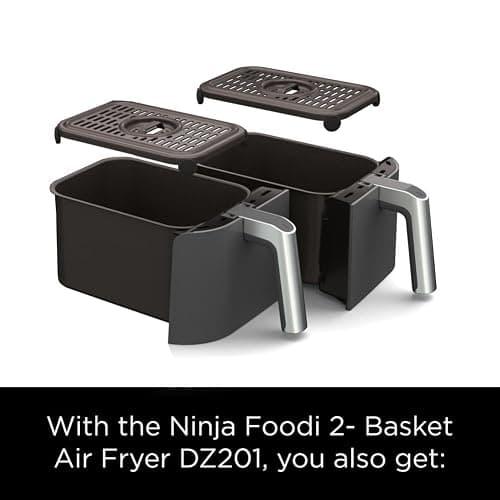 Ninja DZ201 Foodi 8 Quart 6-in-1 DualZone 2-Basket Air Fryer with 2 Independent Frying Baskets, Match Cook & Smart Finish to Roast, Broil, Dehydrate & More for Quick, Easy Meals, Grey - 8-QT thumbnail 13